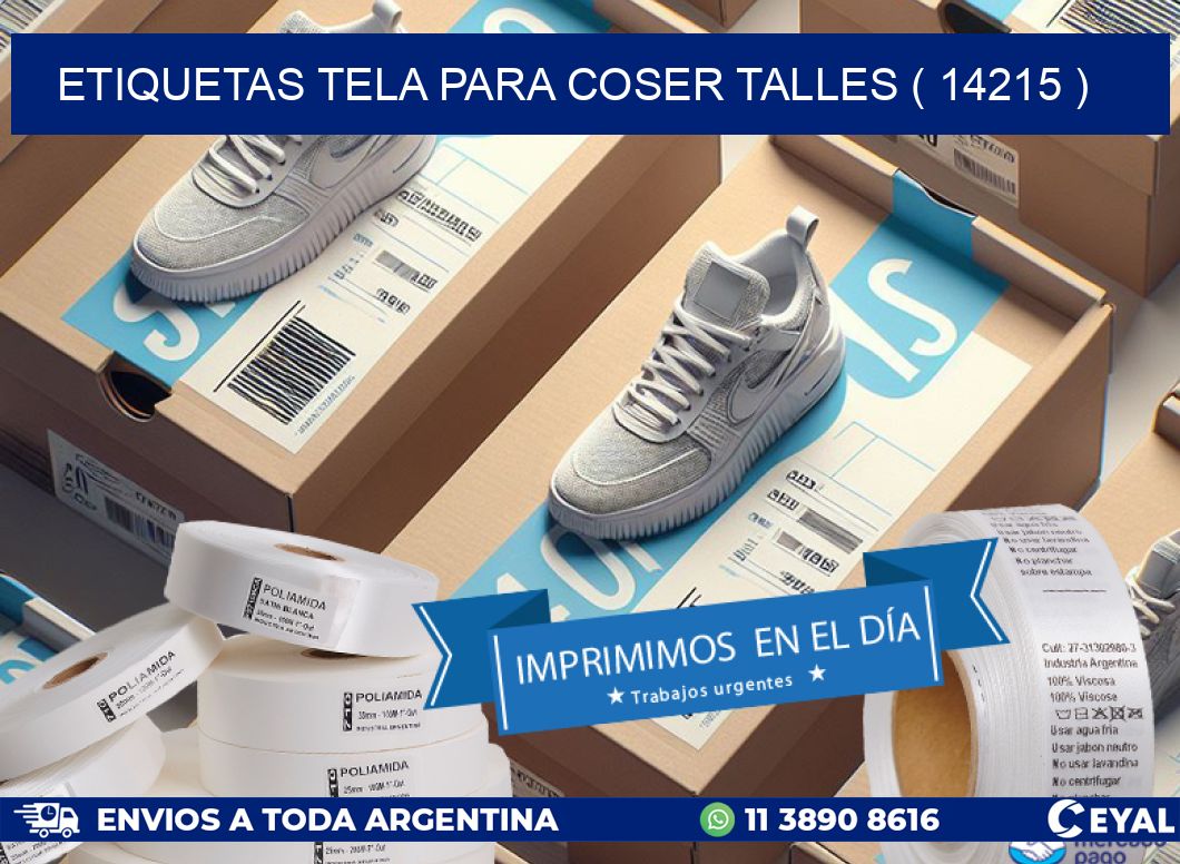 ETIQUETAS TELA PARA COSER TALLES ( 14215 )