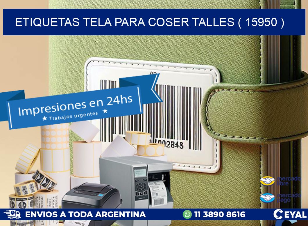 ETIQUETAS TELA PARA COSER TALLES ( 15950 )