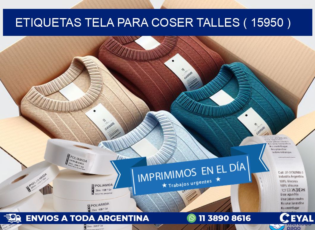 ETIQUETAS TELA PARA COSER TALLES ( 15950 )