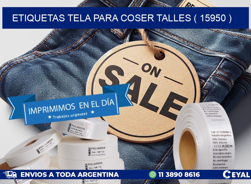 ETIQUETAS TELA PARA COSER TALLES ( 15950 )