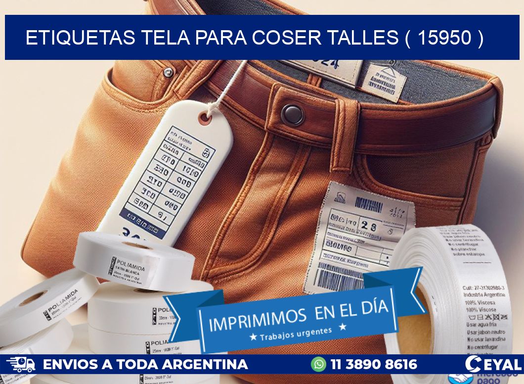 ETIQUETAS TELA PARA COSER TALLES ( 15950 )