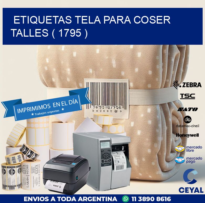 ETIQUETAS TELA PARA COSER TALLES ( 1795 )