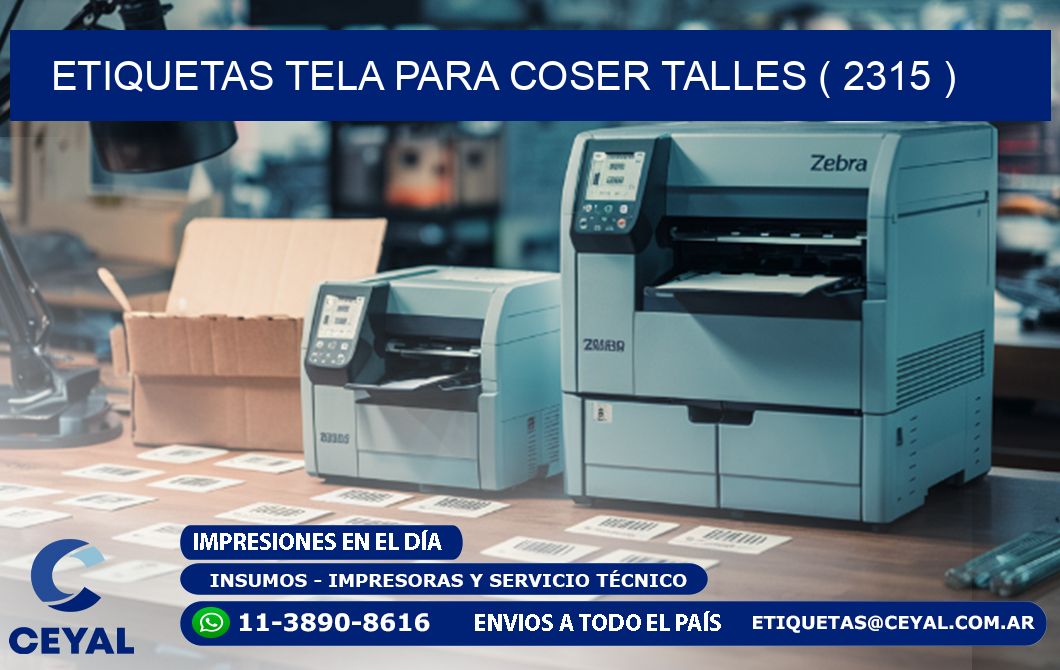 ETIQUETAS TELA PARA COSER TALLES ( 2315 )