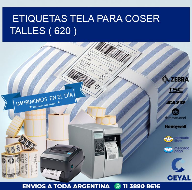 ETIQUETAS TELA PARA COSER TALLES ( 620 )