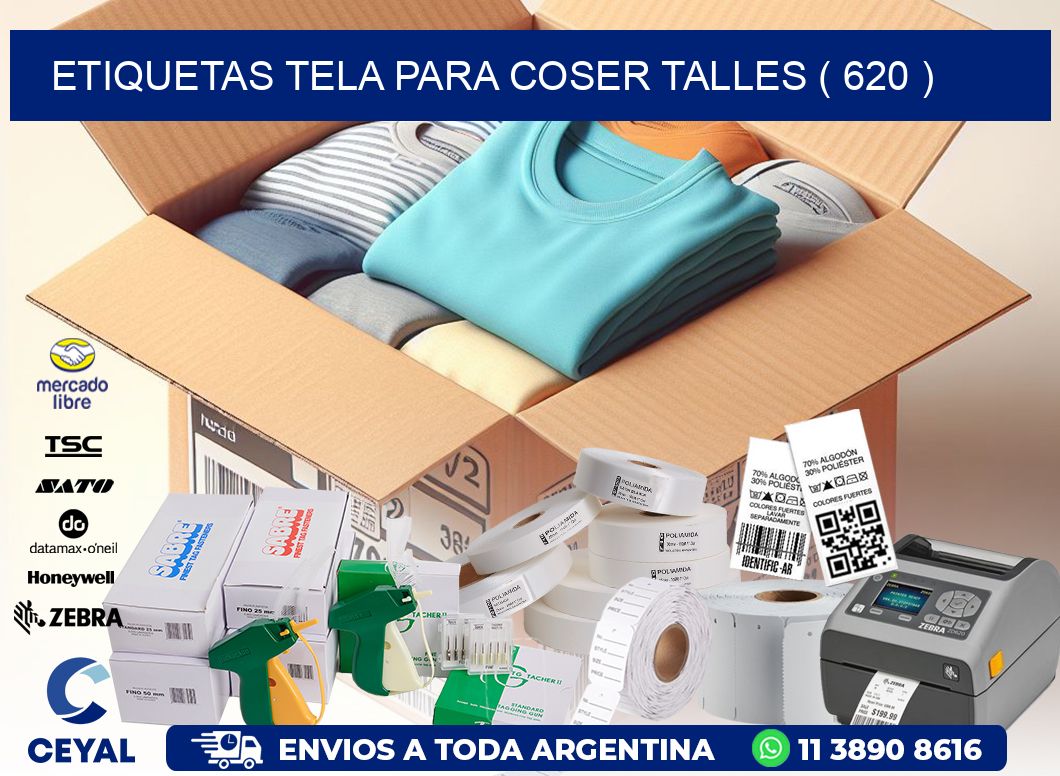ETIQUETAS TELA PARA COSER TALLES ( 620 )