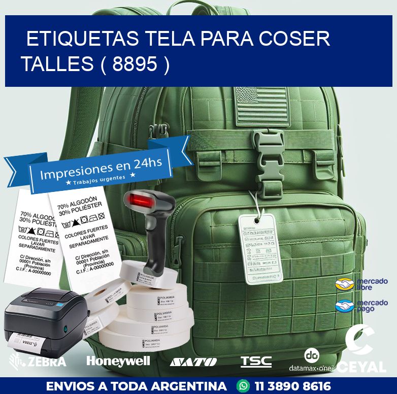 ETIQUETAS TELA PARA COSER TALLES ( 8895 )