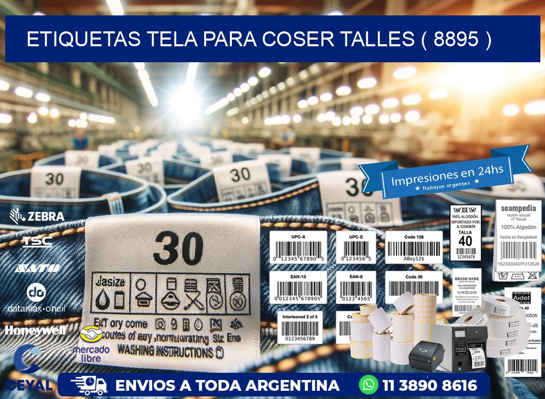ETIQUETAS TELA PARA COSER TALLES ( 8895 )