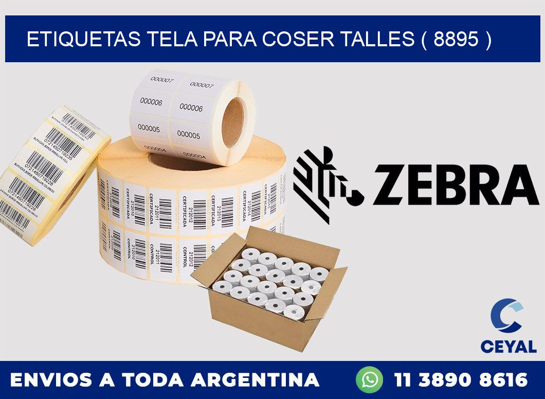 ETIQUETAS TELA PARA COSER TALLES ( 8895 )