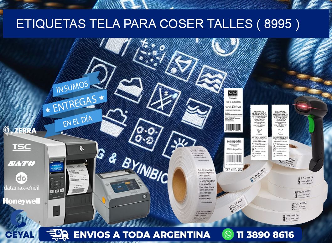 ETIQUETAS TELA PARA COSER TALLES ( 8995 )