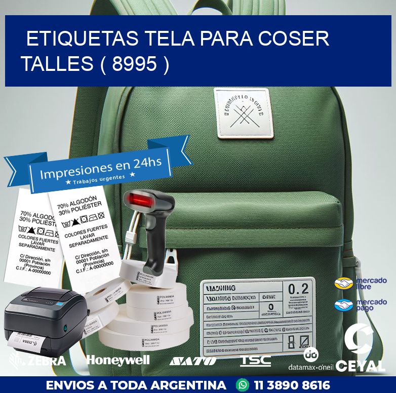 ETIQUETAS TELA PARA COSER TALLES ( 8995 )