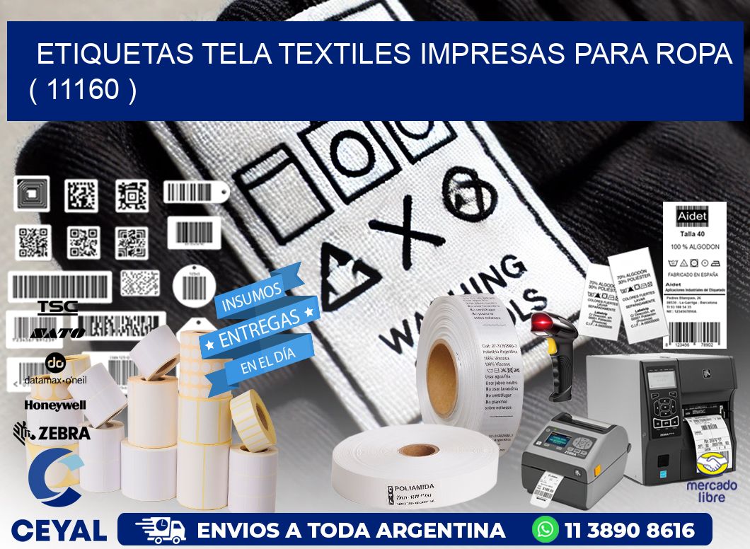 ETIQUETAS TELA TEXTILES IMPRESAS PARA ROPA   ( 11160 )
