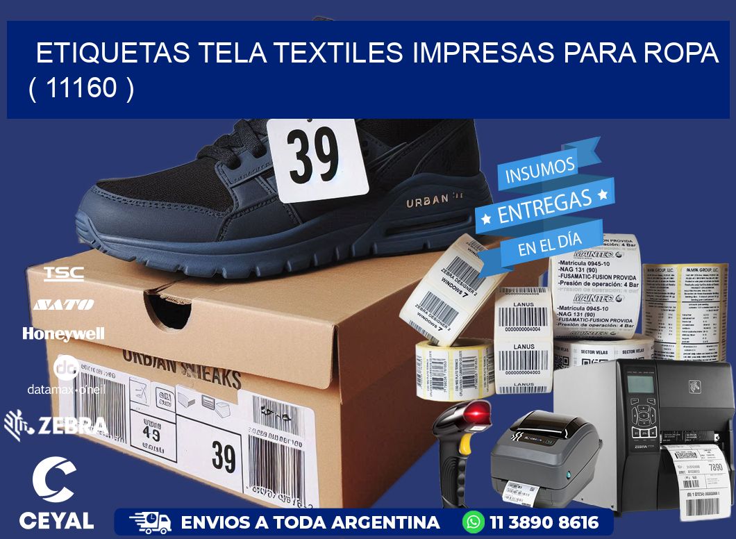 ETIQUETAS TELA TEXTILES IMPRESAS PARA ROPA   ( 11160 )