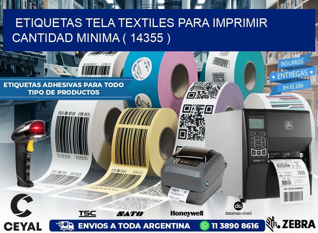 ETIQUETAS TELA TEXTILES PARA IMPRIMIR CANTIDAD MINIMA ( 14355 )