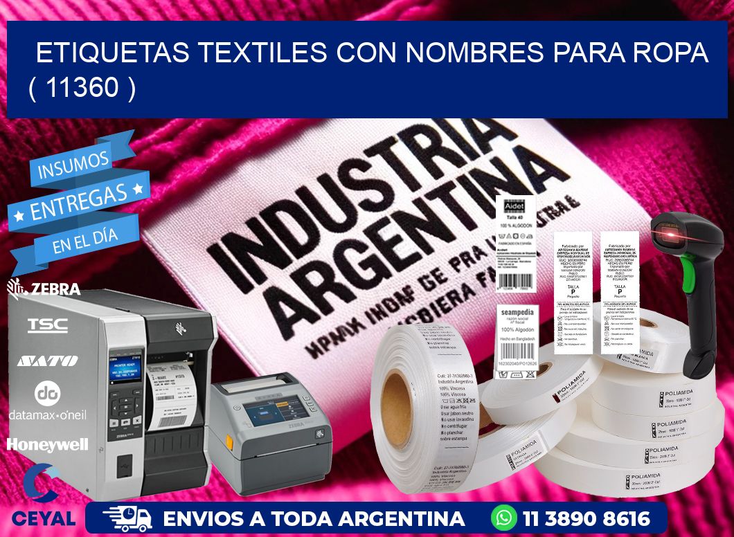 ETIQUETAS TEXTILES CON NOMBRES PARA ROPA   ( 11360 )