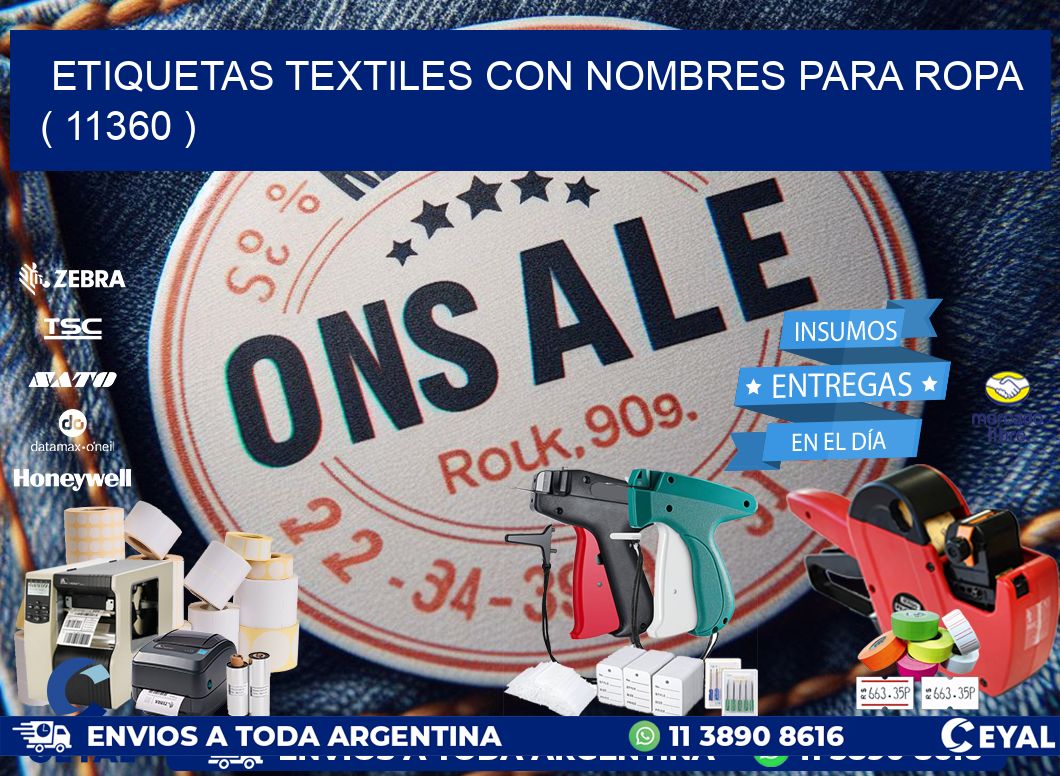ETIQUETAS TEXTILES CON NOMBRES PARA ROPA   ( 11360 )