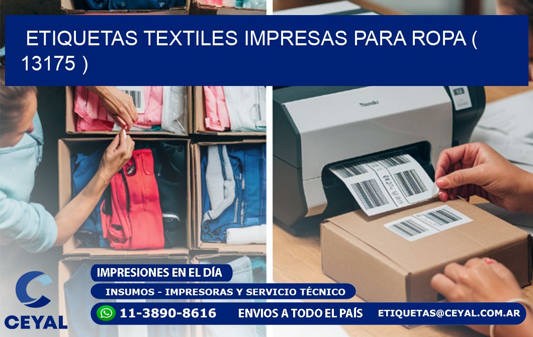 ETIQUETAS TEXTILES IMPRESAS PARA ROPA ( 13175 )