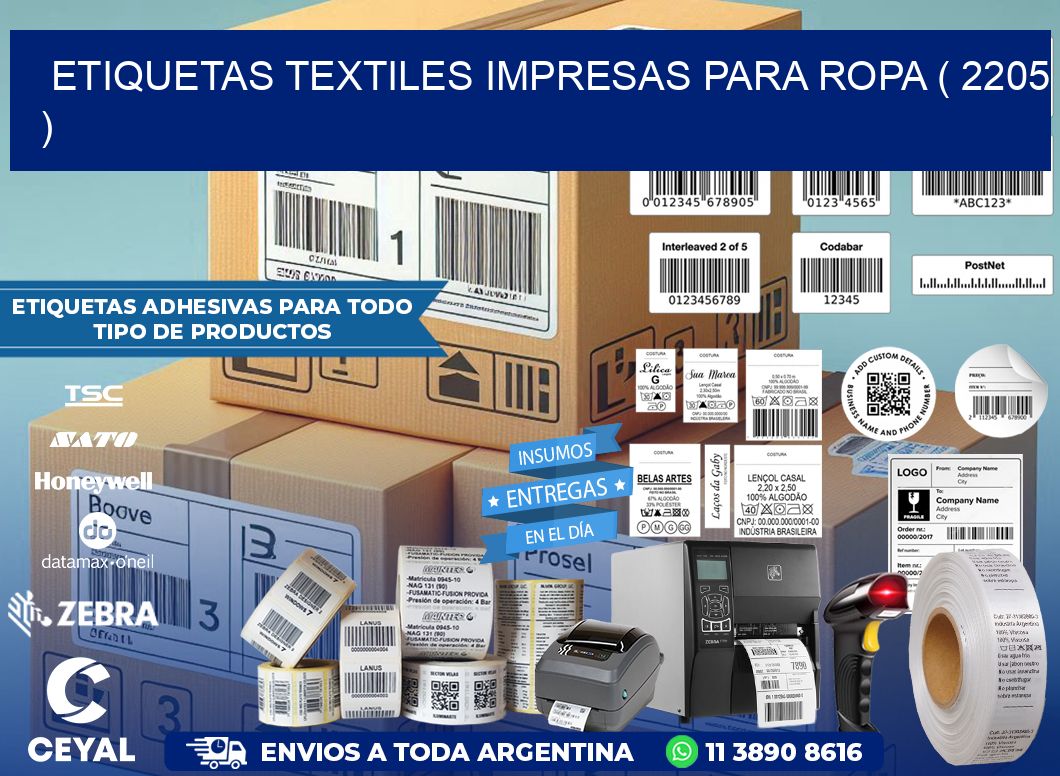 ETIQUETAS TEXTILES IMPRESAS PARA ROPA ( 2205 )