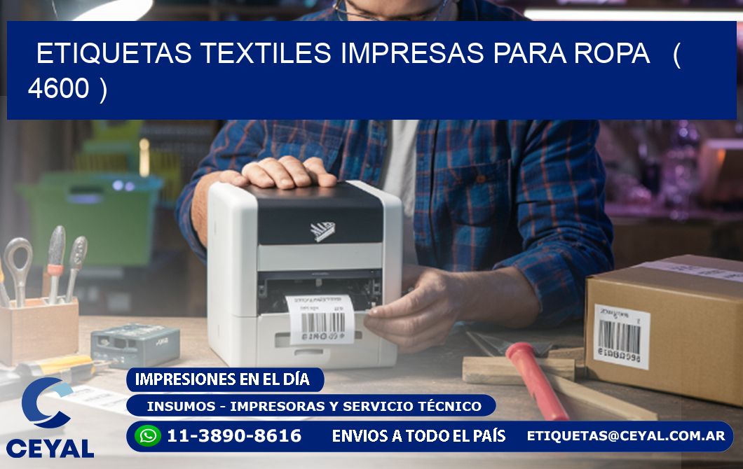 ETIQUETAS TEXTILES IMPRESAS PARA ROPA   ( 4600 )