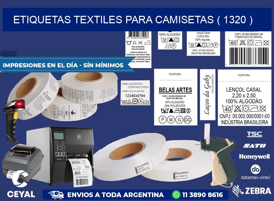 ETIQUETAS TEXTILES PARA CAMISETAS ( 1320 )