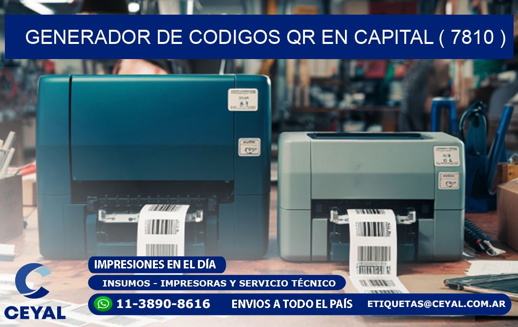 GENERADOR DE CODIGOS QR EN CAPITAL ( 7810 )