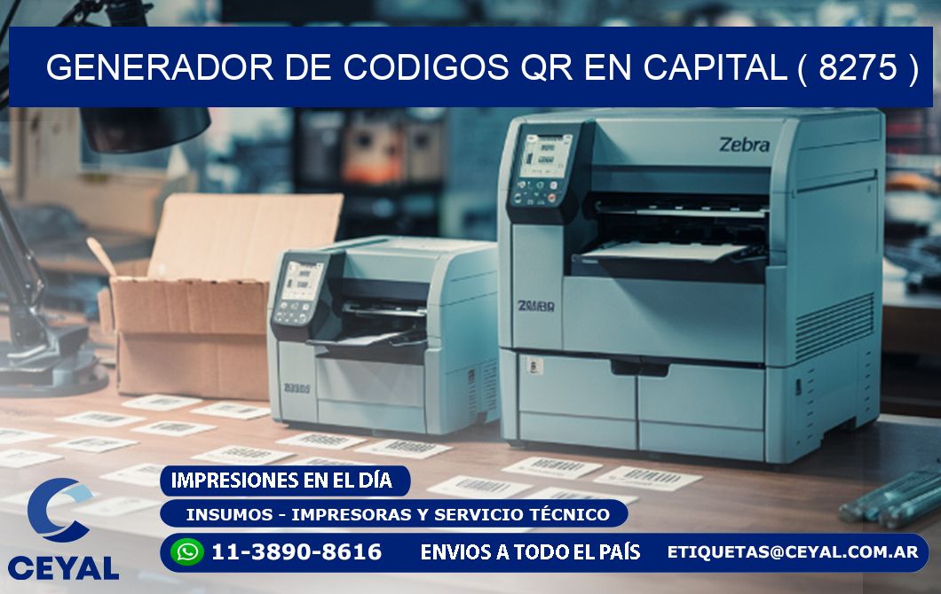 GENERADOR DE CODIGOS QR EN CAPITAL ( 8275 )