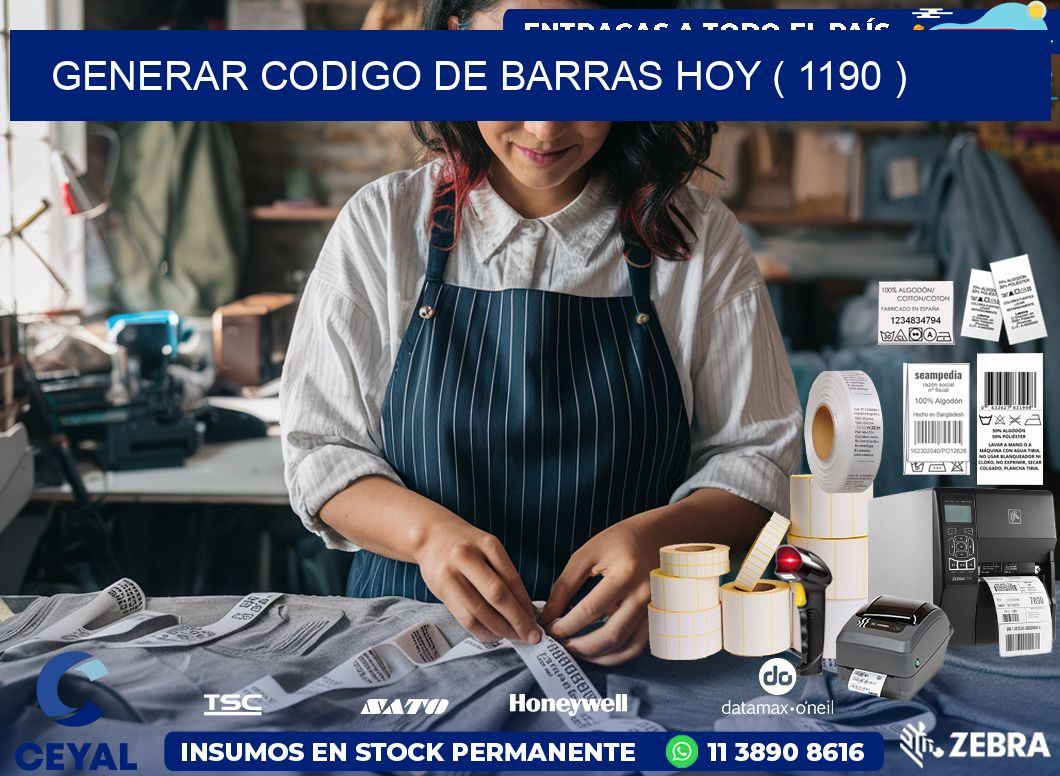 GENERAR CODIGO DE BARRAS HOY ( 1190 )