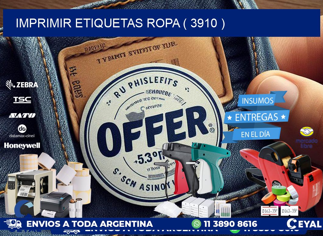 IMPRIMIR ETIQUETAS ROPA ( 3910 )