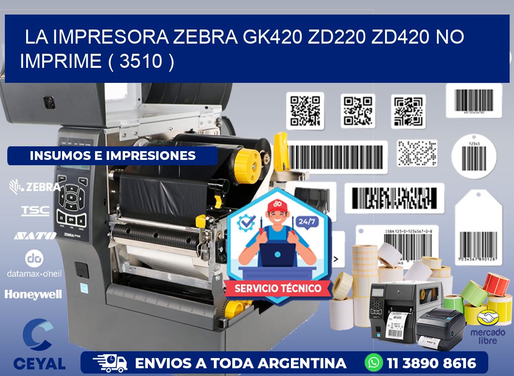 LA IMPRESORA ZEBRA GK420 ZD220 ZD420 NO IMPRIME ( 3510 )