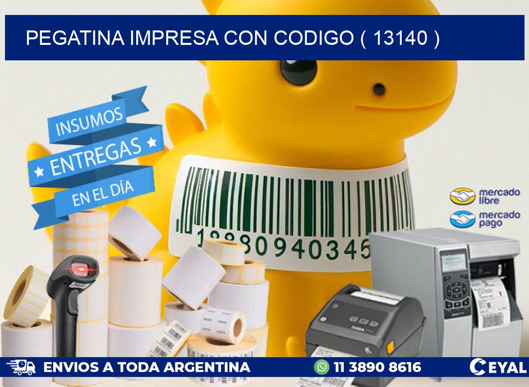 PEGATINA IMPRESA CON CODIGO ( 13140 )