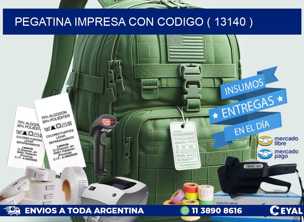 PEGATINA IMPRESA CON CODIGO ( 13140 )