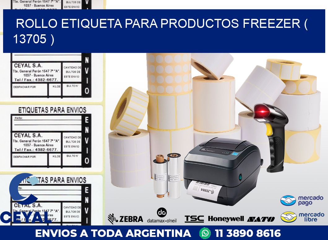 ROLLO ETIQUETA PARA PRODUCTOS FREEZER ( 13705 )