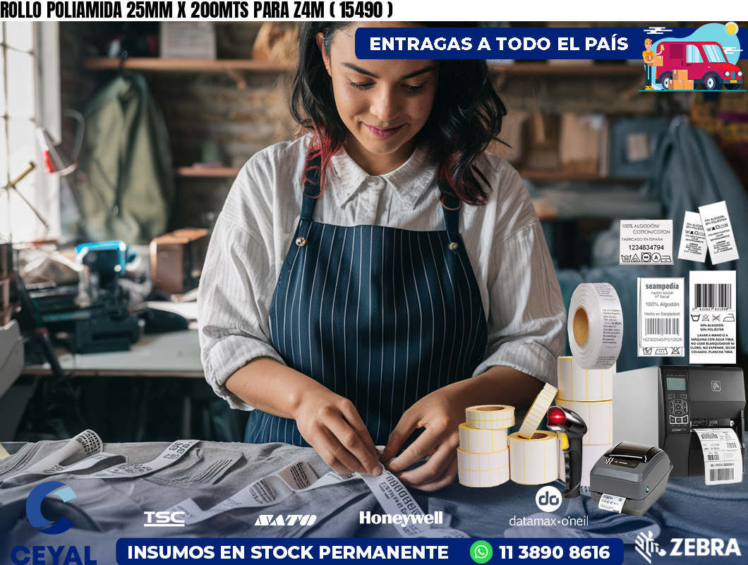ROLLO POLIAMIDA 25MM X 200MTS PARA Z4M ( 15490 )