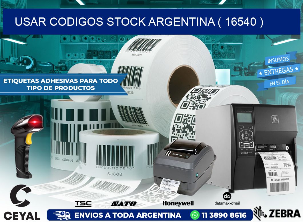 USAR CODIGOS STOCK ARGENTINA ( 16540 )