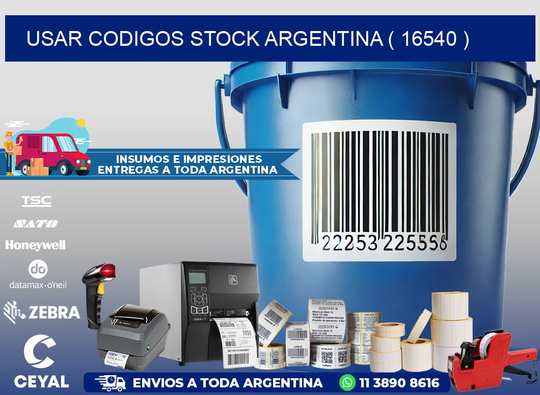 USAR CODIGOS STOCK ARGENTINA ( 16540 )
