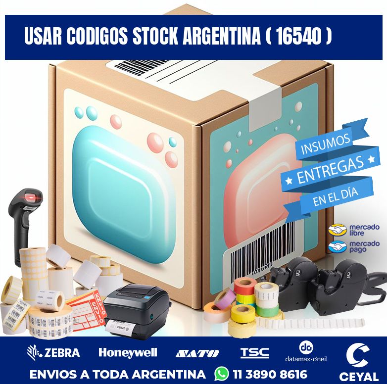 USAR CODIGOS STOCK ARGENTINA ( 16540 )