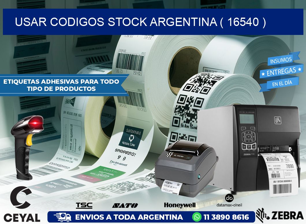 USAR CODIGOS STOCK ARGENTINA ( 16540 )