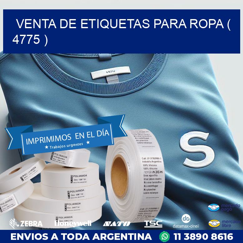 VENTA DE ETIQUETAS PARA ROPA ( 4775 )