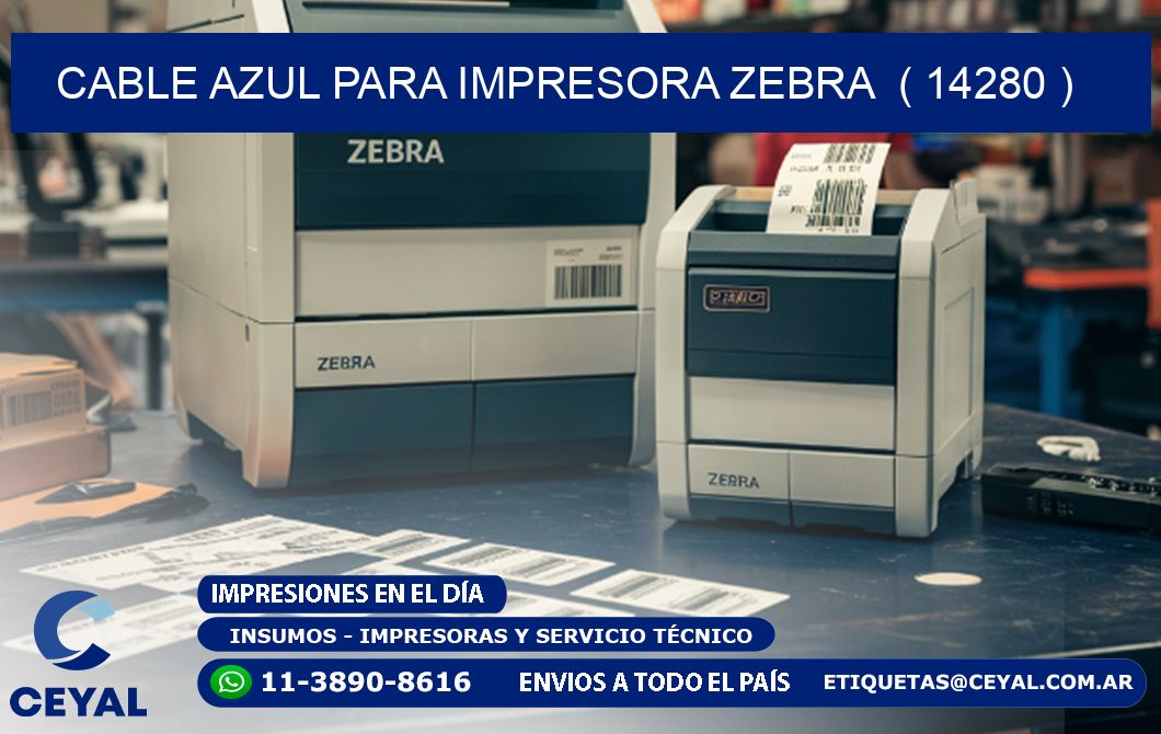 cable azul para impresora zebra  ( 14280 )