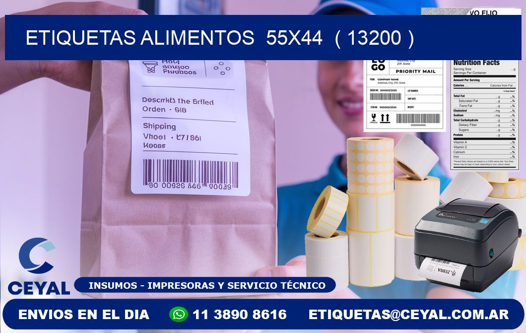 etiquetas alimentos  55x44  ( 13200 )