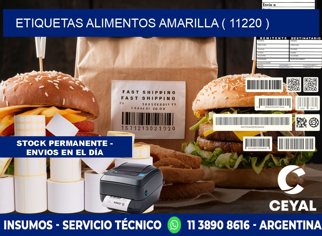 etiquetas alimentos amarilla ( 11220 )