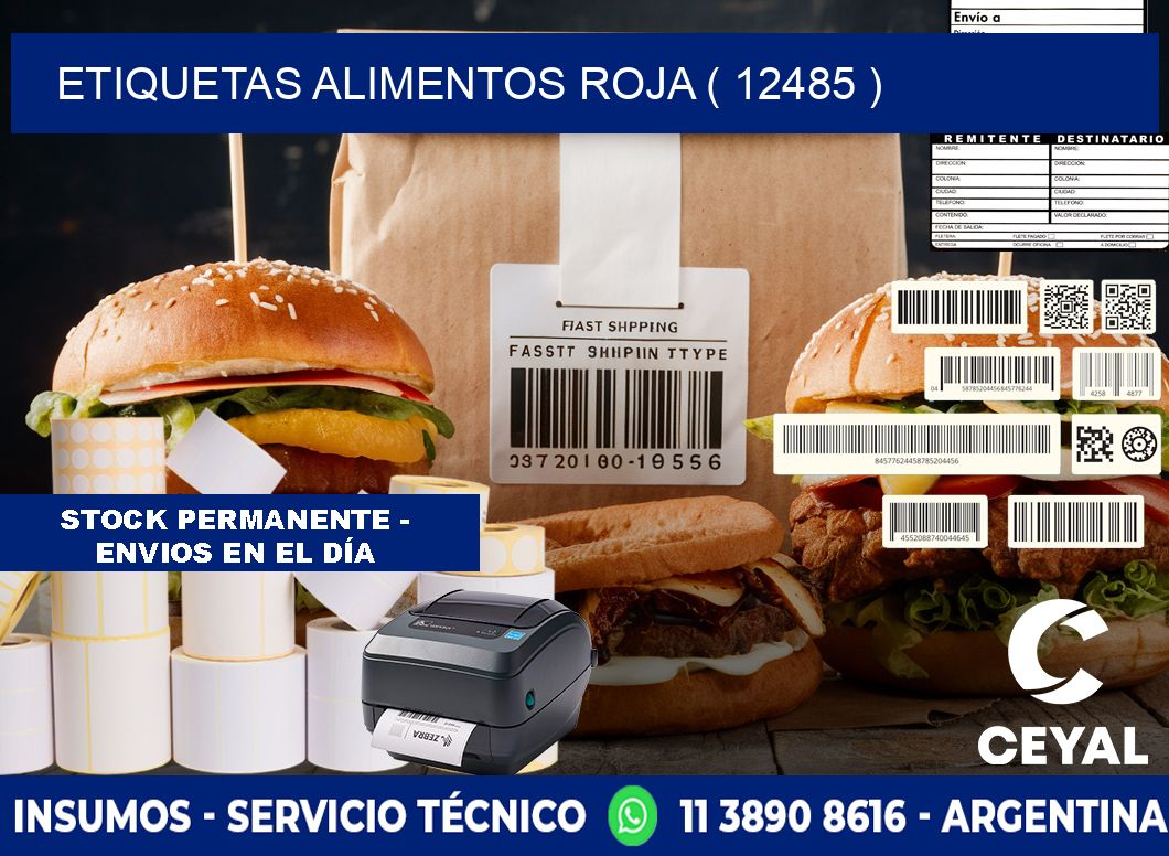 etiquetas alimentos roja ( 12485 )