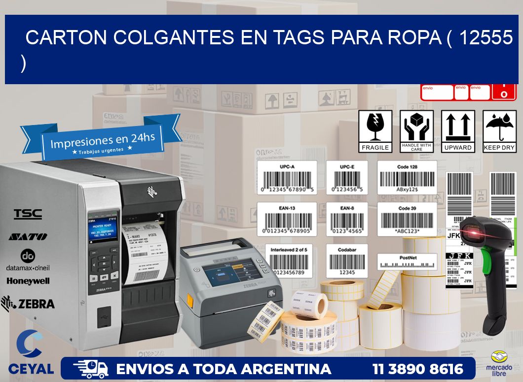 CARTON COLGANTES EN TAGS PARA ROPA ( 12555 )