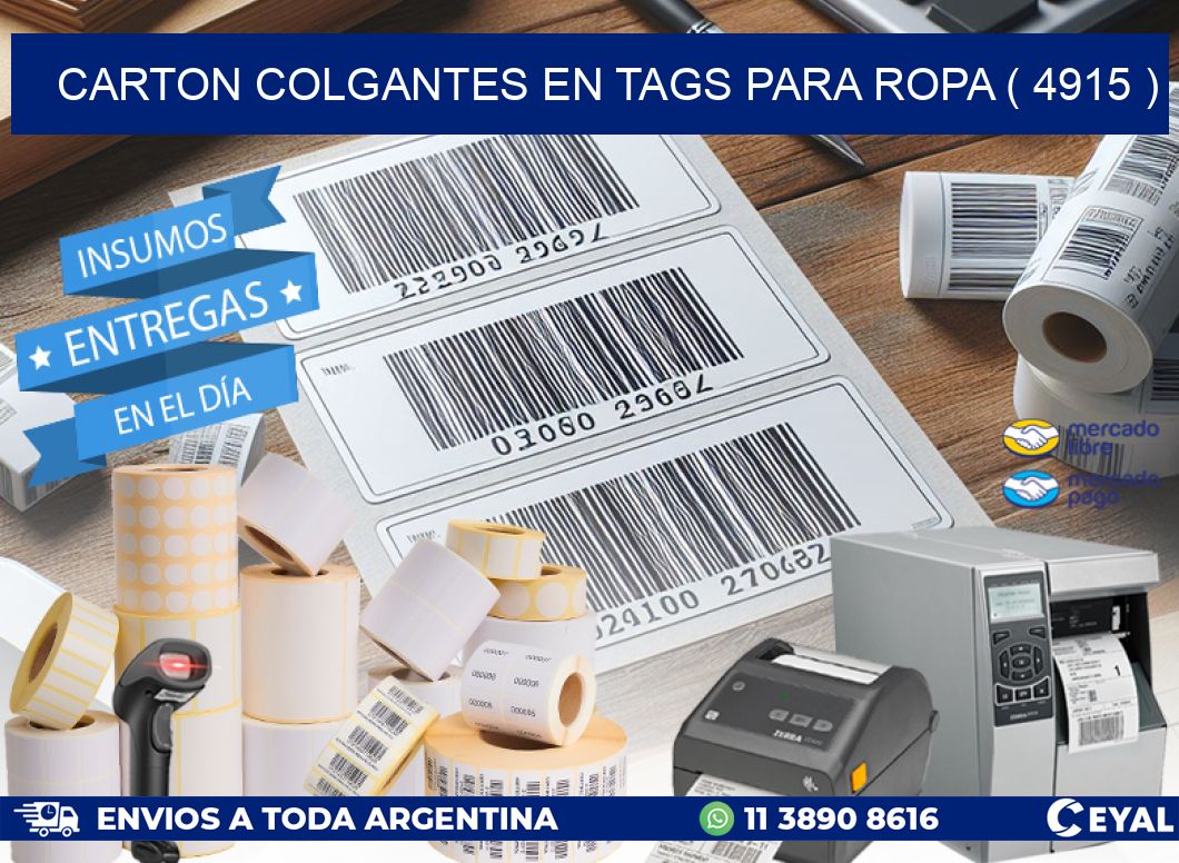 CARTON COLGANTES EN TAGS PARA ROPA ( 4915 )