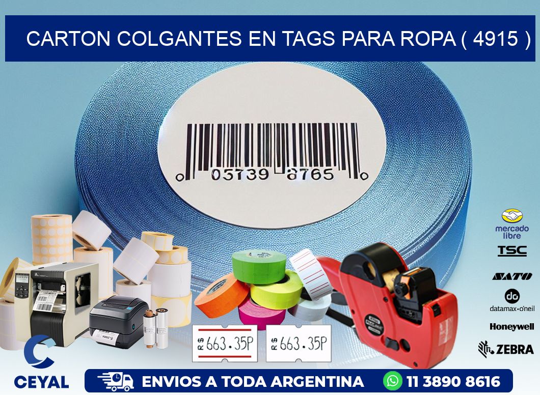 CARTON COLGANTES EN TAGS PARA ROPA ( 4915 )