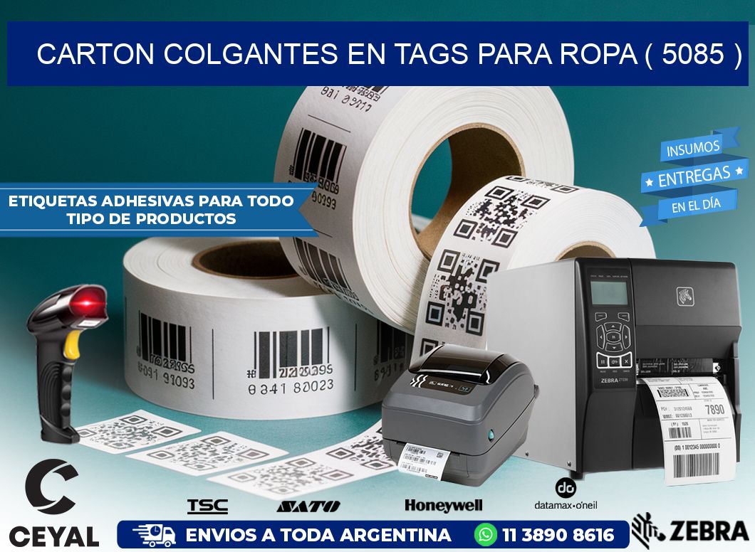 CARTON COLGANTES EN TAGS PARA ROPA ( 5085 )