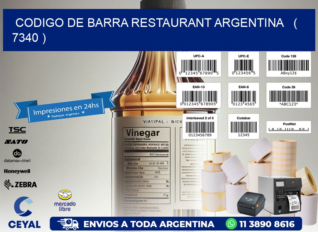 CODIGO DE BARRA RESTAURANT ARGENTINA   ( 7340 )