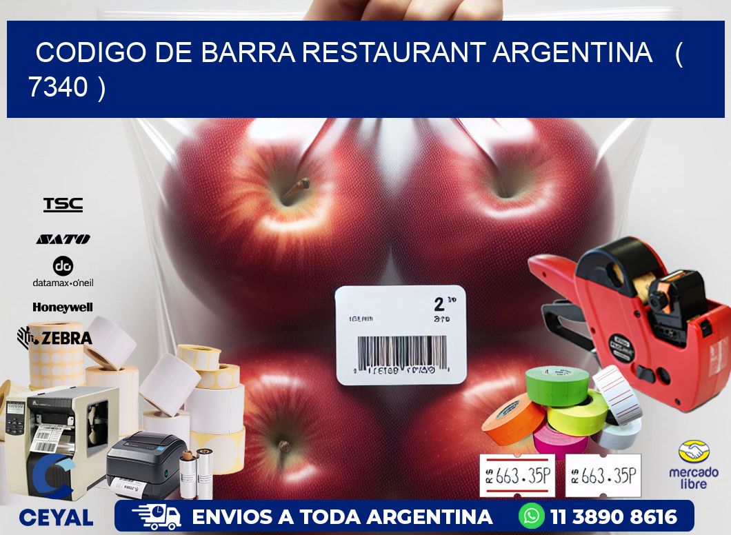 CODIGO DE BARRA RESTAURANT ARGENTINA   ( 7340 )