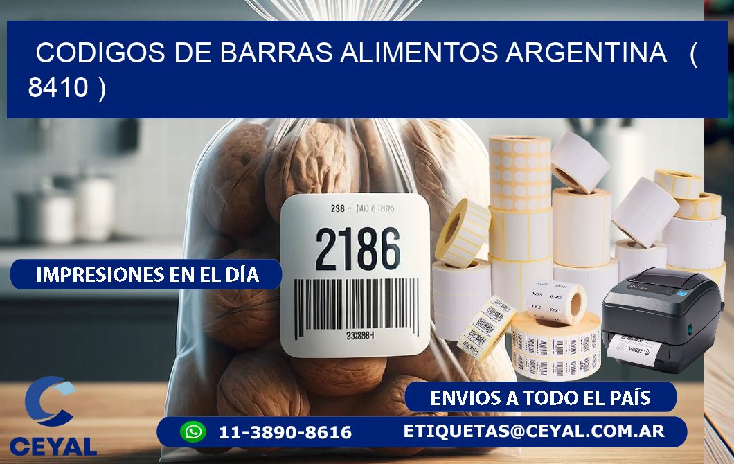 CODIGOS DE BARRAS ALIMENTOS ARGENTINA   ( 8410 )