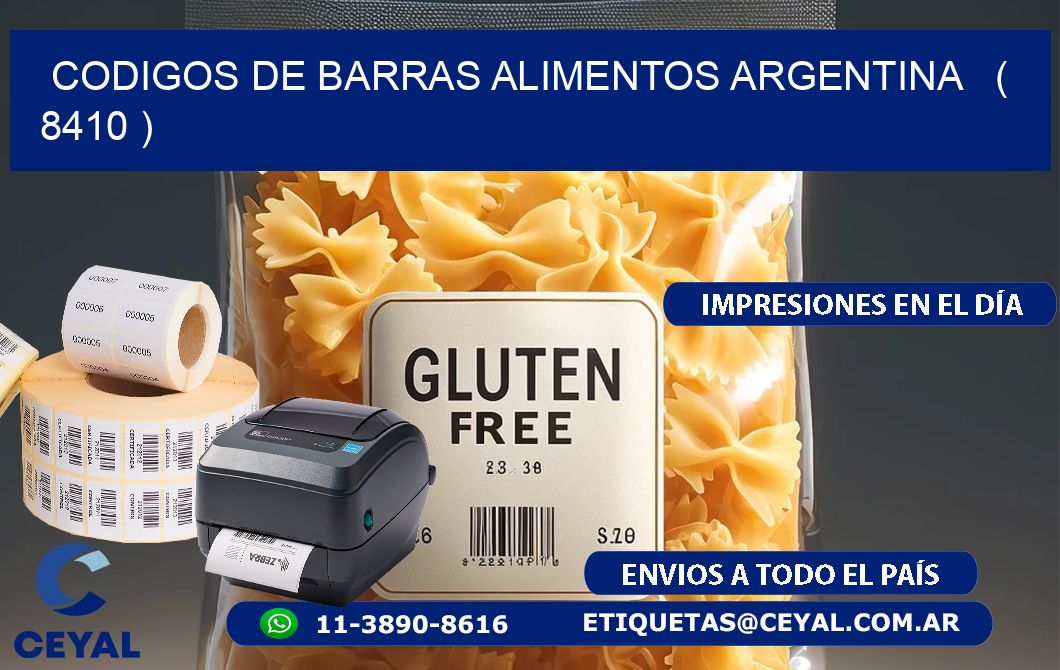 CODIGOS DE BARRAS ALIMENTOS ARGENTINA   ( 8410 )