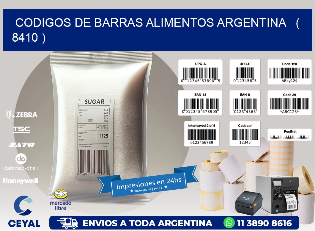 CODIGOS DE BARRAS ALIMENTOS ARGENTINA   ( 8410 )